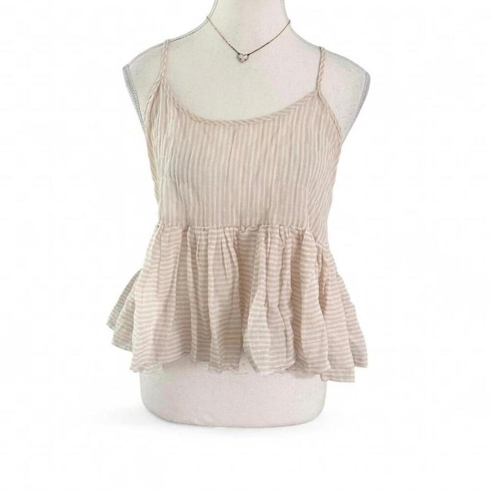 Light Baby Ponk Coquette Baby Doll Striped Summer Cami Top Womens size XS